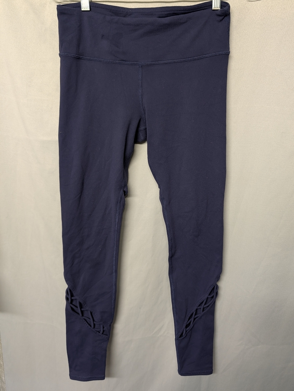 ALO Yoga Navy Crisscross Hem Leggings Size Small